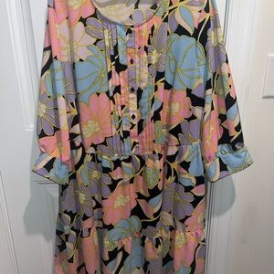 Who What Wear Colorful Floral Mini Dress